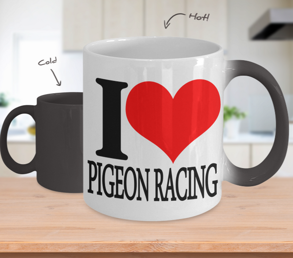 Color Changing Mug Race Theme I Love Pigeon Racing