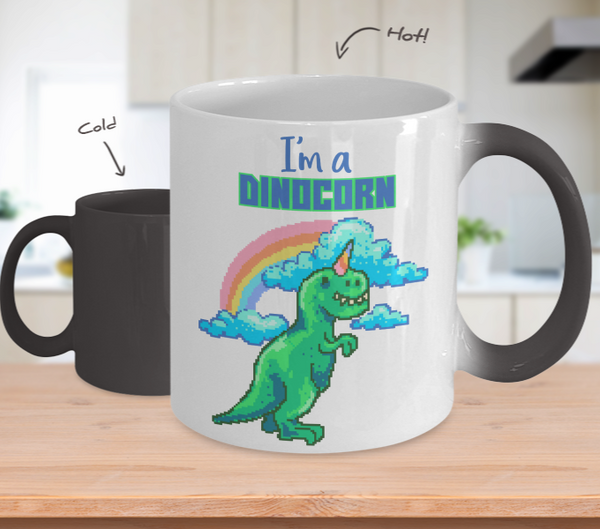Color Changing Mug Retro 80s 90s Nostalgic Dinocorn
