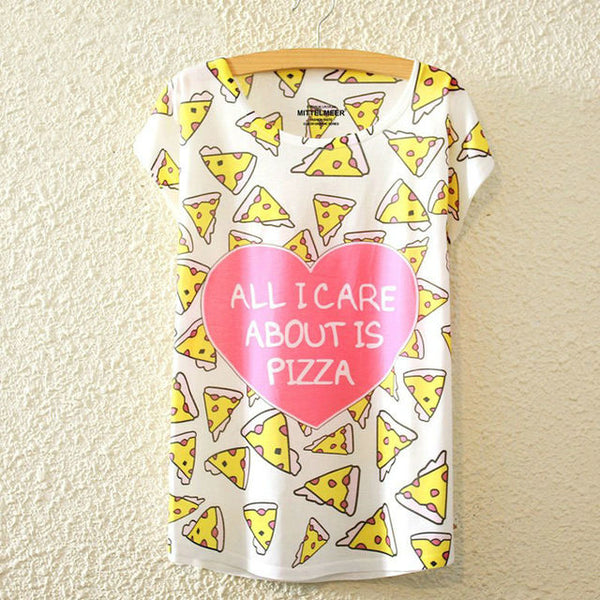 KaiTingu 2016 Brand New Fashion Harajuku Animal Cat Print Shirt O-Neck Short Sleeve Women Tops