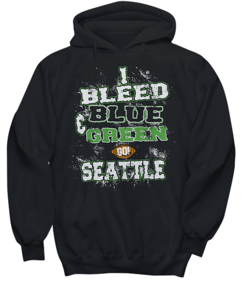 Women and Men Tee Shirt T-Shirt Hoodie Sweatshirt I Bleed Blue & Green Go Seattle