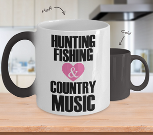 Color Changing Mug Music Theme Hunting Fishing & Country Music