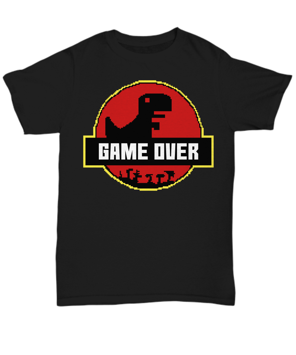 Women and Men Tee Shirt T-Shirt Hoodie Sweatshirt Game Over Dino