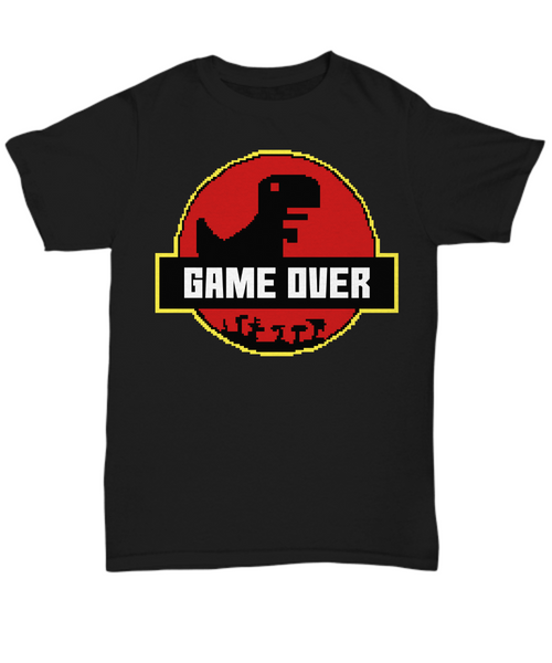 Women and Men Tee Shirt T-Shirt Hoodie Sweatshirt Game Over Dino