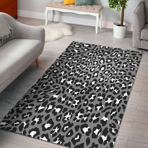 Floor Rug Animal Print Black And White Dress 01