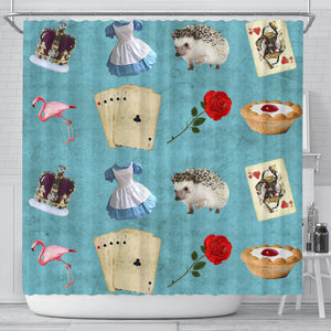 Queens Crown And Red Roses Alice In Wonderland Shower Curtain