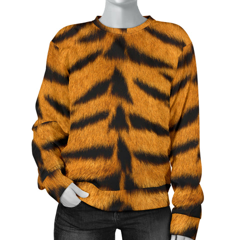 Custom Made Printed Designs Women's (Tiger) Sweater Animal Skin Texture
