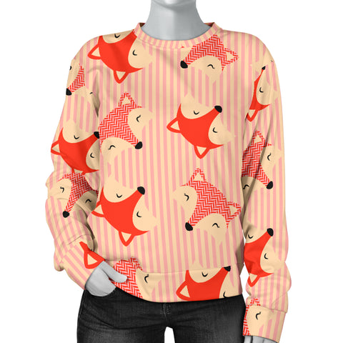Custom Made Printed Designs Women's (L4) Sweater Fox