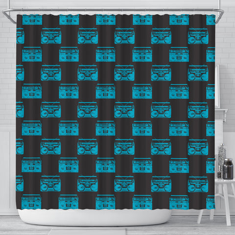 80s Boombox Shower Curtain - STUDIO 11 COUTURE