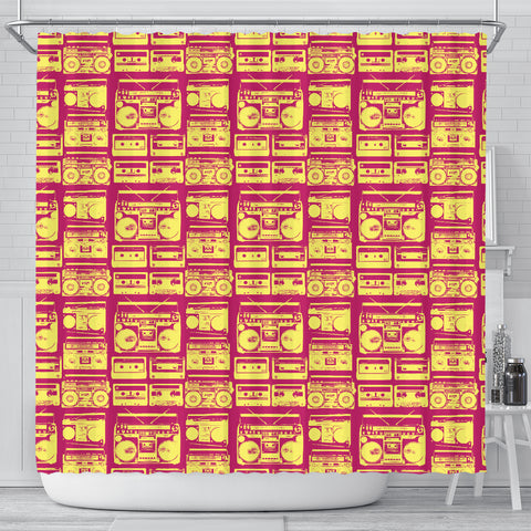 80s Boombox Shower Curtain - STUDIO 11 COUTURE