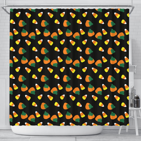 Candy Corn Halloween Shower Curtain