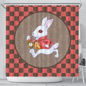 The White Rabbit Alice In Wonderland Shower Curtain