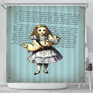Alice And The Pig Shower Curtain - STUDIO 11 COUTURE