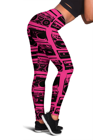 Women Leggings Sexy Printed Fitness Fashion Gym Dance Workout 80's Boombox Purple 07