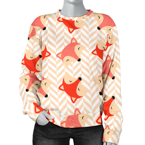 Custom Made Printed Designs Women's (L6) Sweater Fox