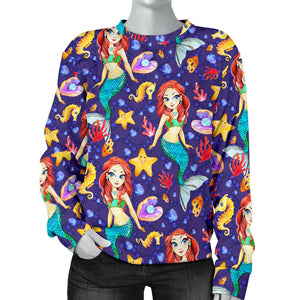 Custom Made Printed Designs Women's (D1) Sweater Mermaid