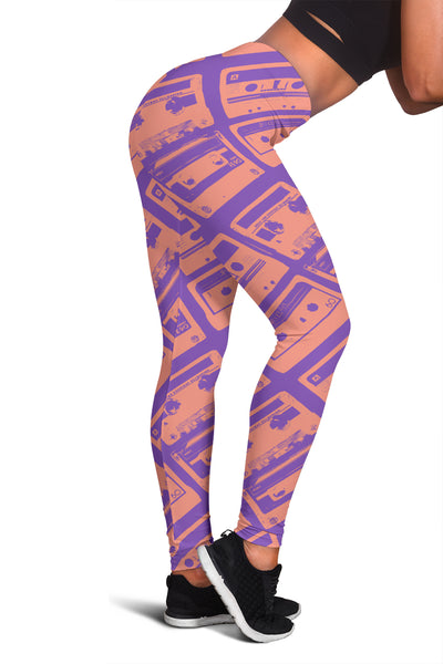 Women Leggings Sexy Printed Fitness Fashion Gym Dance Workout 80's Boombox Peach 02