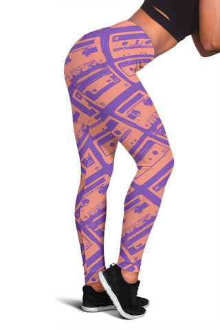 Women Leggings Sexy Printed Fitness Fashion Gym Dance Workout 80's Boombox Peach 02