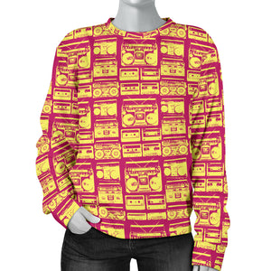 Custom Made Printed Designs Women's Sweater 80's Boombox 09
