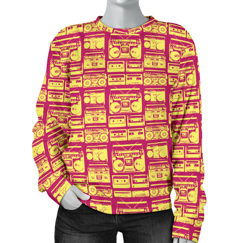 Custom Made Printed Designs Women's Sweater 80's Boombox 09