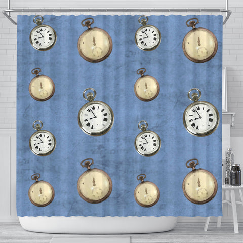 Watch The Clock Alice In Wonderland Shower Curtain - STUDIO 11 COUTURE