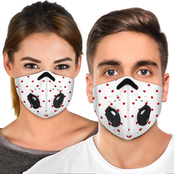 Premium Face Mask - Premium Face Mask With Filters and Breathable Valves Dotted Design 3