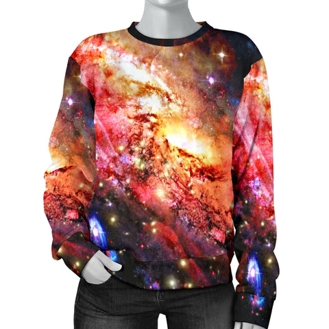 Custom Made Printed Designs Women's (G6) Sweater Galaxy