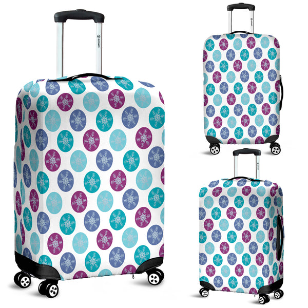 Frozen Snow Flakes Luggage Cover - STUDIO 11 COUTURE