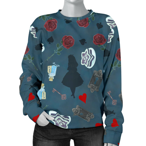 Custom Made Printed Designs Women's Sweater Alice In Wonderland 05