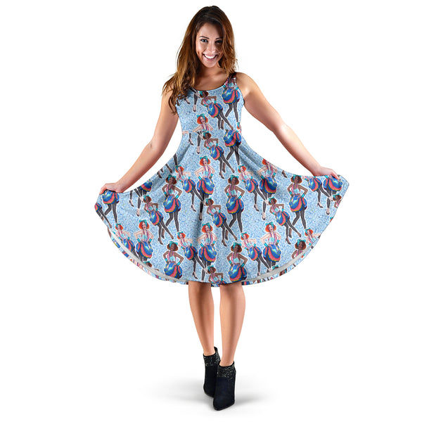 Women's Dress, No Sleeves, Custom Dress, Midi Dress, 80s Fashion 03