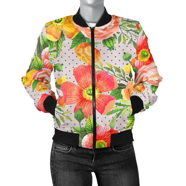 Sports Varsity Style Bomber Jacket Women (J2) Floral Spring