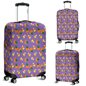 Purple Candy Corn Halloween Luggage Cover