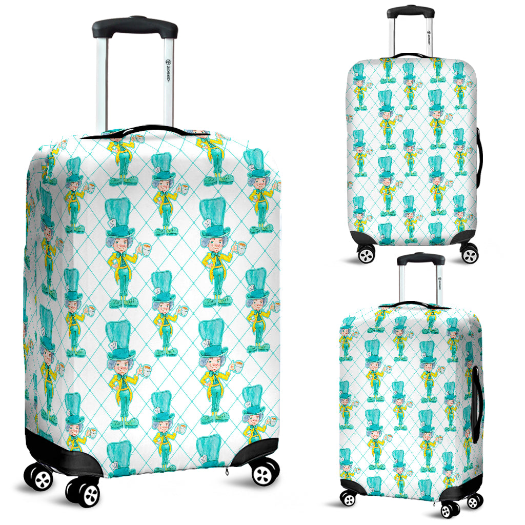 Green Mad Hatter Alice In Wonderland Luggage Cover - STUDIO 11 COUTURE