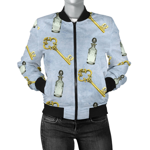 Sports Varsity Style Bomber Jacket Women (D7) Alice In Wonderland