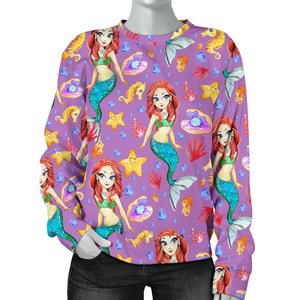 Custom Made Printed Designs Women's (D3) Sweater Mermaid