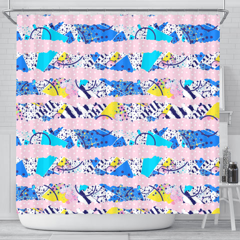 80s Fashion Girl Shower Curtain - STUDIO 11 COUTURE