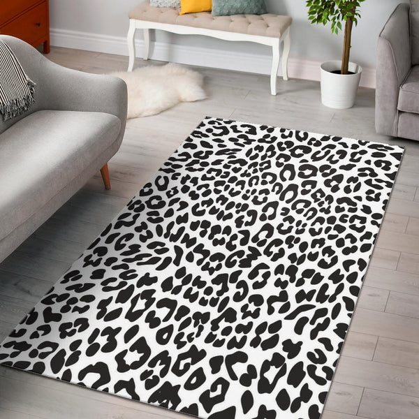 Floor Rug Animal Print Black And White Dress 02