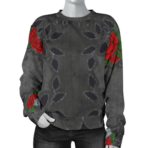 Custom Made Printed Designs Women's (W10) Sweater Sugar Skull