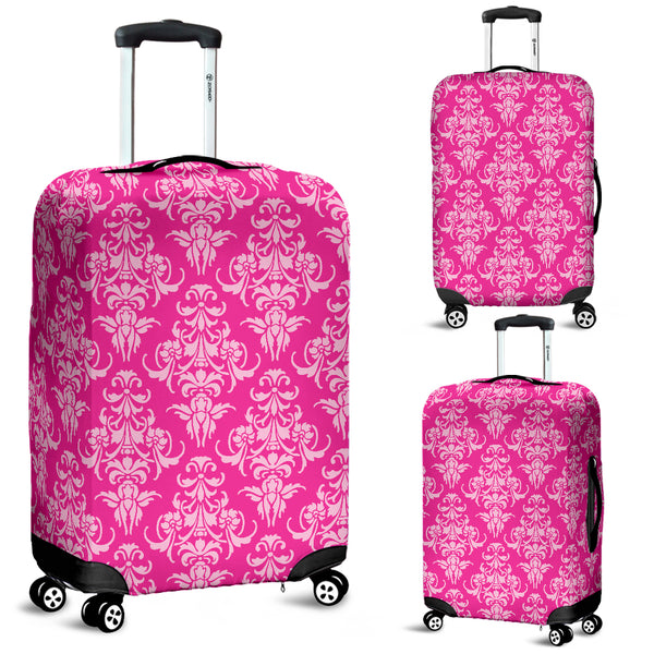 Magenta Damask Luggage Cover