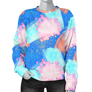 Custom Made Printed Designs Women's Sweater 80's Fashion Girl 04