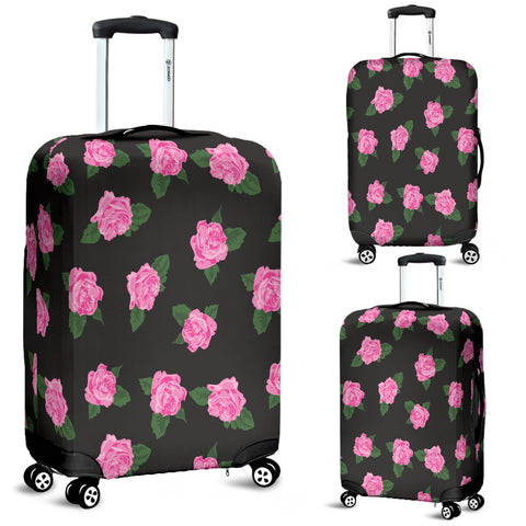 Black Rose Luggage Cover