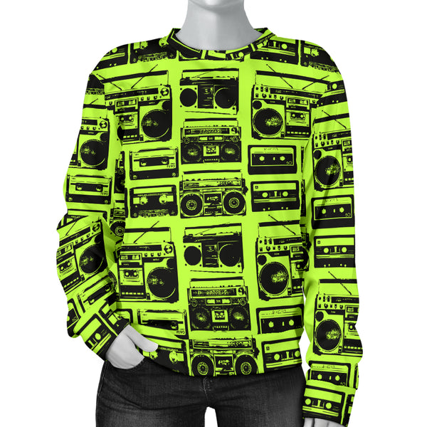 Custom Made Printed Designs Women's Sweater 80's Boombox 05