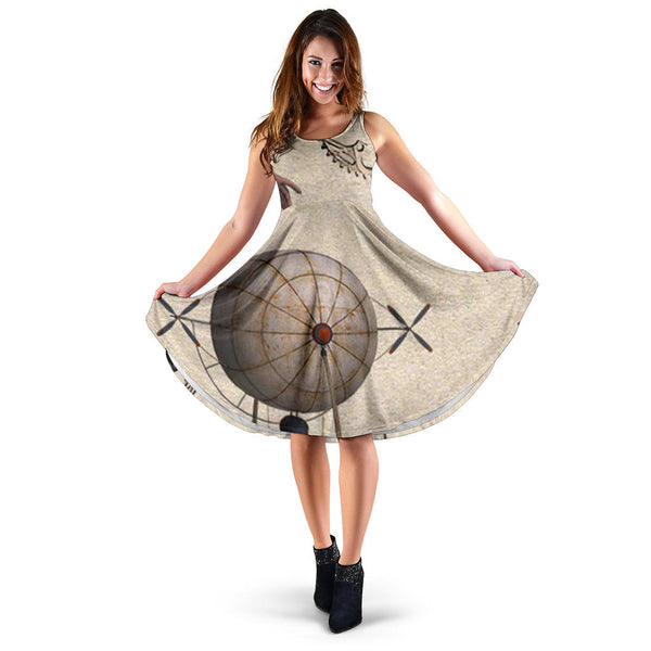 Women's Dress, No Sleeves, Custom Dress, Midi Dress, Candy 05