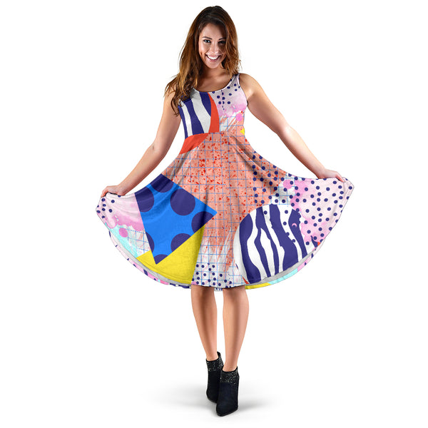 Women's Dress, No Sleeves, Custom Dress, Midi Dress, 80s Fashion 12