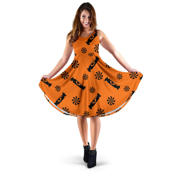 Women's Dress, No Sleeves, Custom Dress, Midi Dress, Trick Or Treat 12