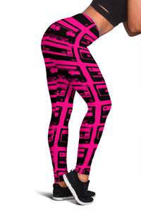 Women Leggings Sexy Printed Fitness Fashion Gym Dance Workout 80's Boombox Purple 03