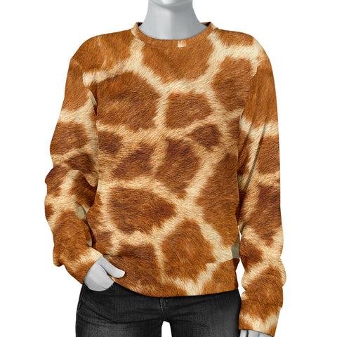 Custom Made Printed Designs Women's (Giraffe) Sweater Animal Skin Texture