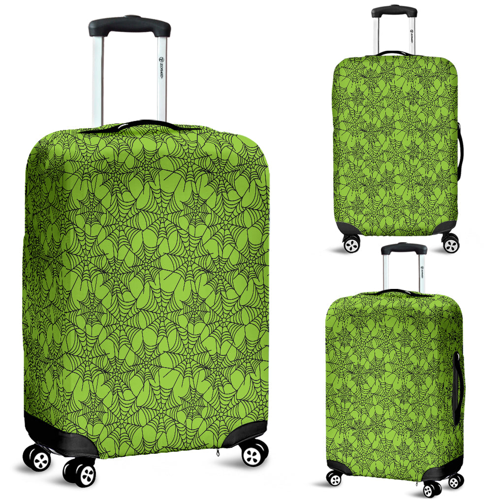Green Spider Web Halloween Luggage Cover - STUDIO 11 COUTURE
