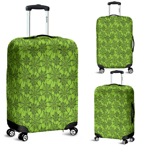 Green Spider Web Halloween Luggage Cover - STUDIO 11 COUTURE