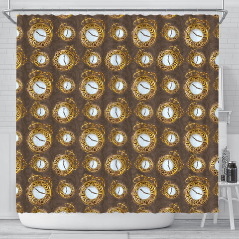 Pocket Watch Alice In Wonderland Shower Curtain