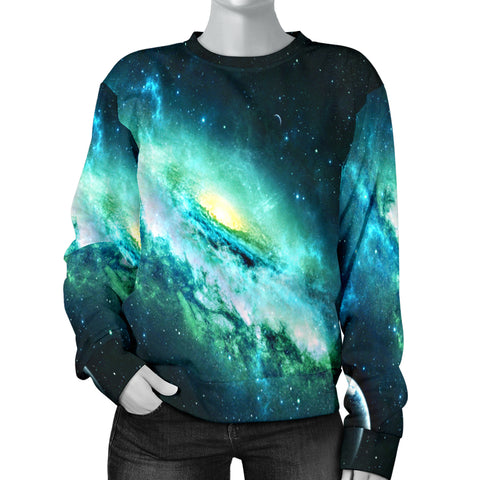 Custom Made Printed Designs Women's (G5) Sweater Galaxy